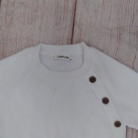 Campure white ribbed sweater size 5 - Picture 4 of 4